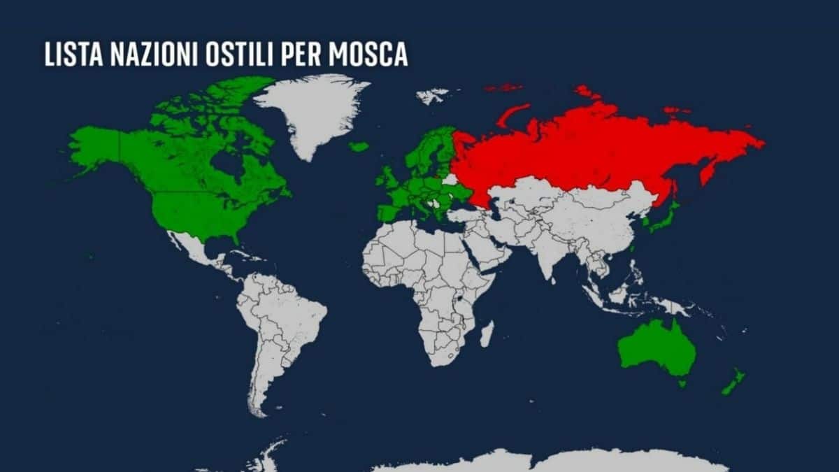 Lista paesi ostili della Russia: chi sono e cosa rischiano? Nell’elenco c’è anche l’Italia