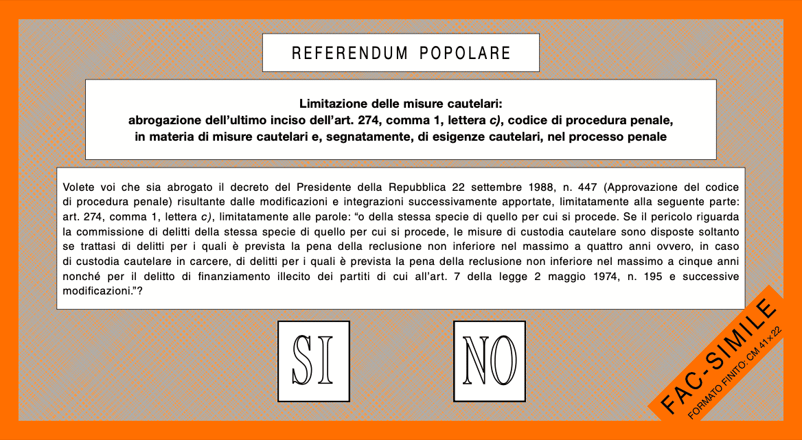 Referendum libera tutti: affossare le misure cautelari è un regalo a chi delinque