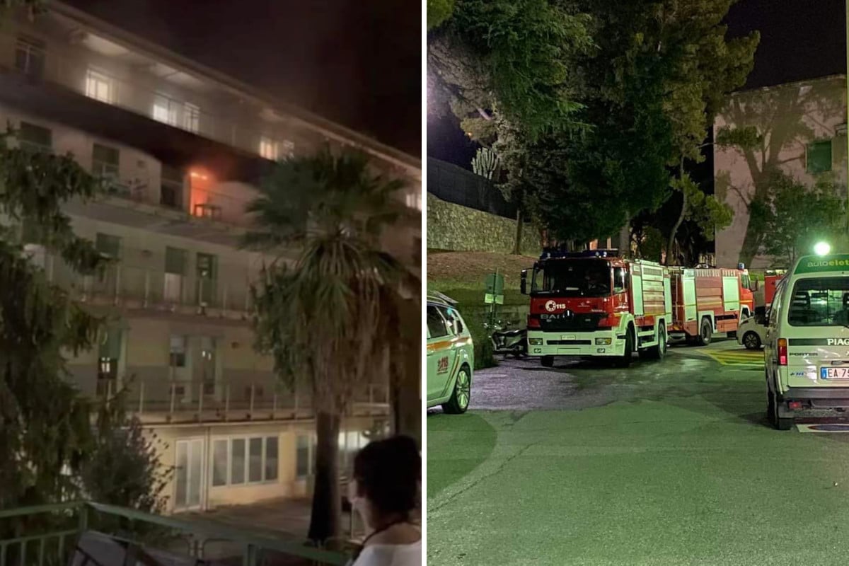 Incendio a Savona, evacuati oltre 80 pazienti dall’ospedale di Pietra Ligure. Toti: “Pare che il rogo sia doloso”