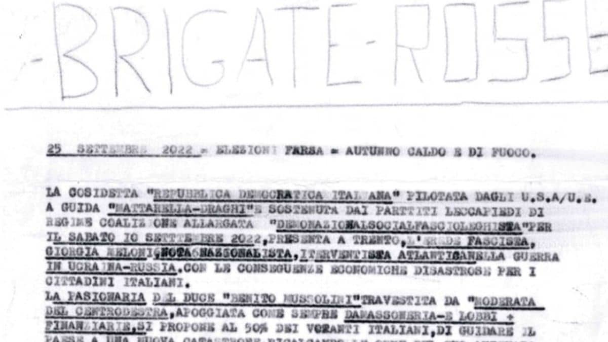 Le Brigate Rosse minacciano la Meloni: arriva la risposta della leader di Fratelli d’Italia