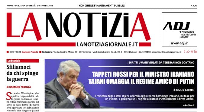 Tajani ci ha ripensato. Non incontrerà il ministro degli esteri dell’Iran