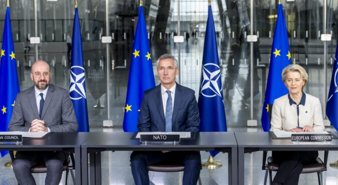 NATO Secretary General meeting with the President of the European Council and the President of the European Commission
