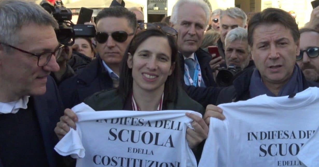 Conte e Schlein alla manifestazione di Firenze, diversi i punti di convergenza tra M5S e Pd