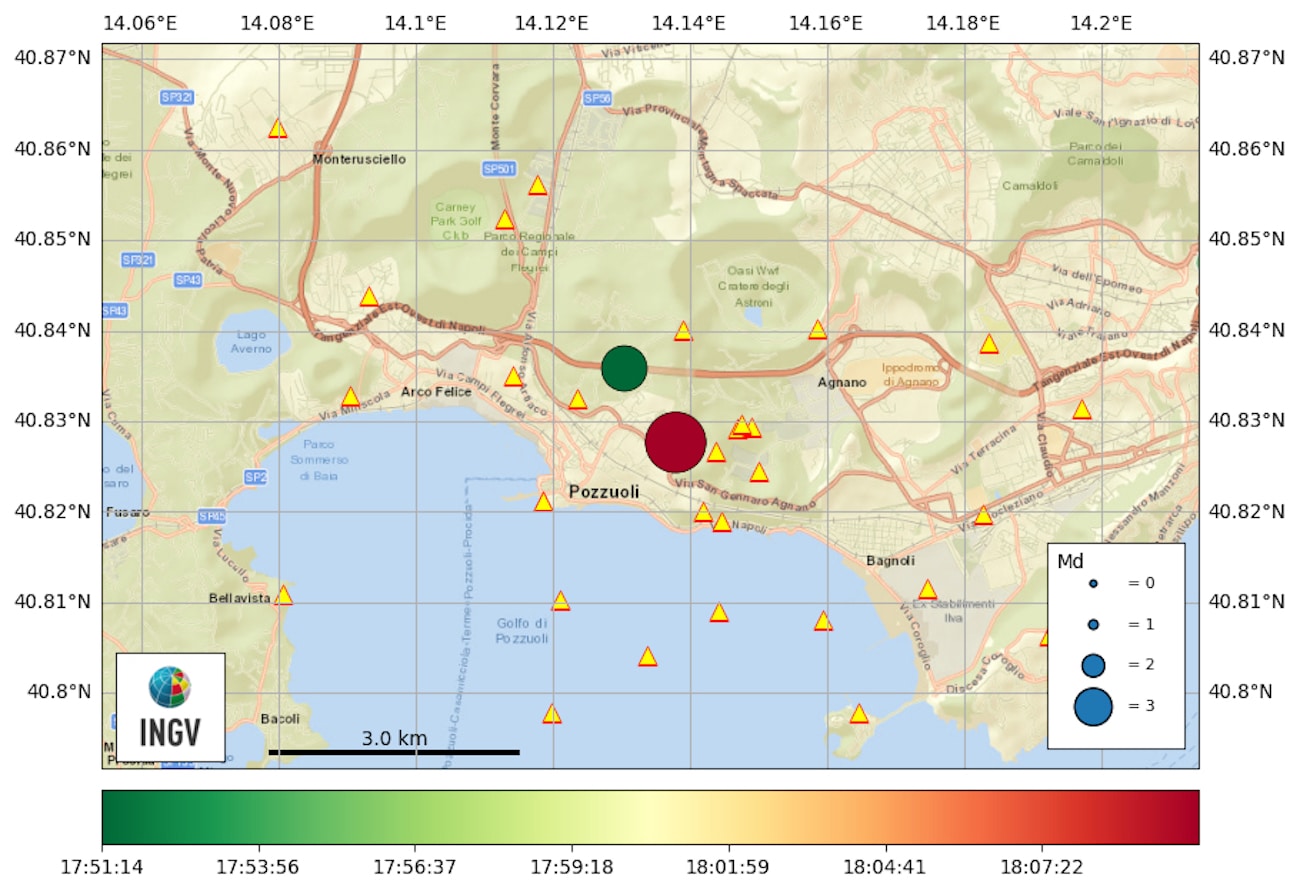 Avvertita una forte scossa di terremoto nell’area dei Campi Flegrei