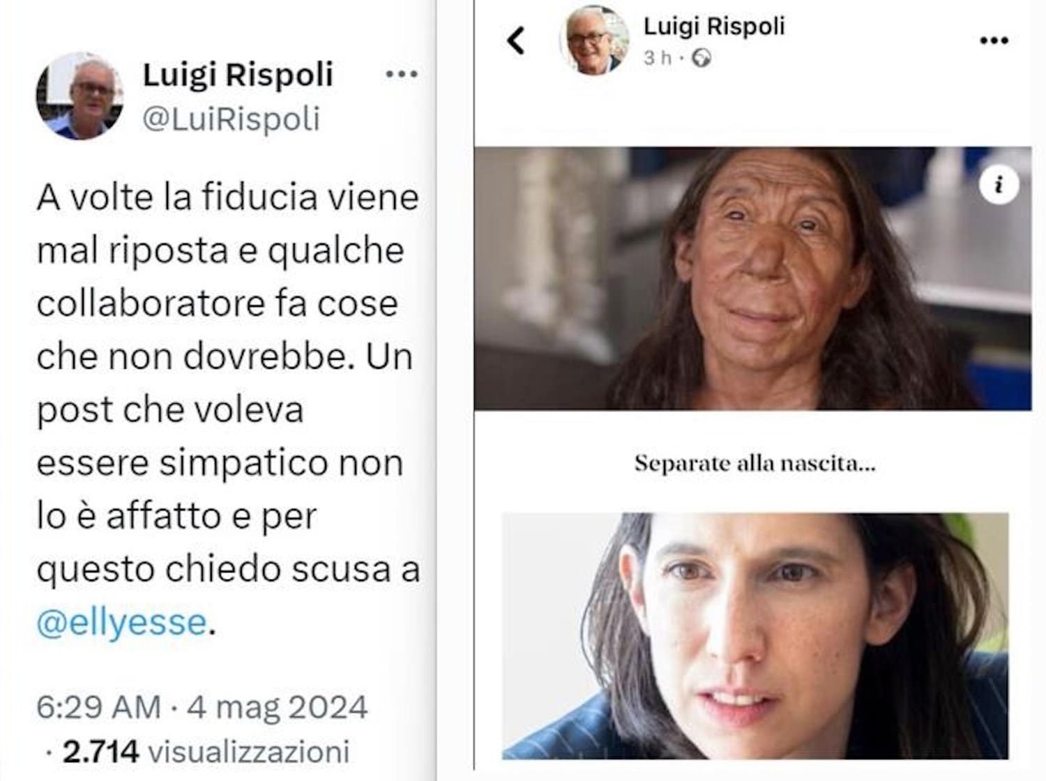 Insulta la Schlein su X, ma poi scarica la colpa sul collaboratore