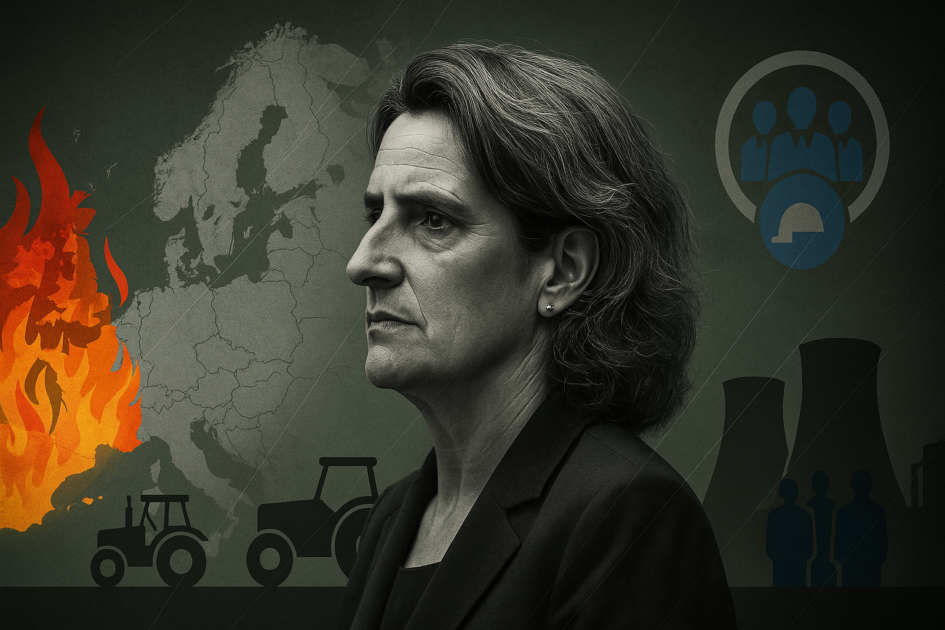 L’Europa brucia e lei è sola: Teresa Ribera contro il disarmo climatico
