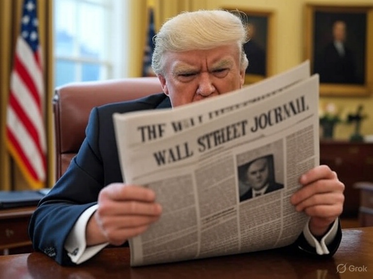 Trump minaccia azioni legali contro il Wall Street Journal per aver pubblicato una lettera “oscena”, scritta dal tycoon nel 2003, inviata al finanziere Epstein per il suo 50esimo compleanno
