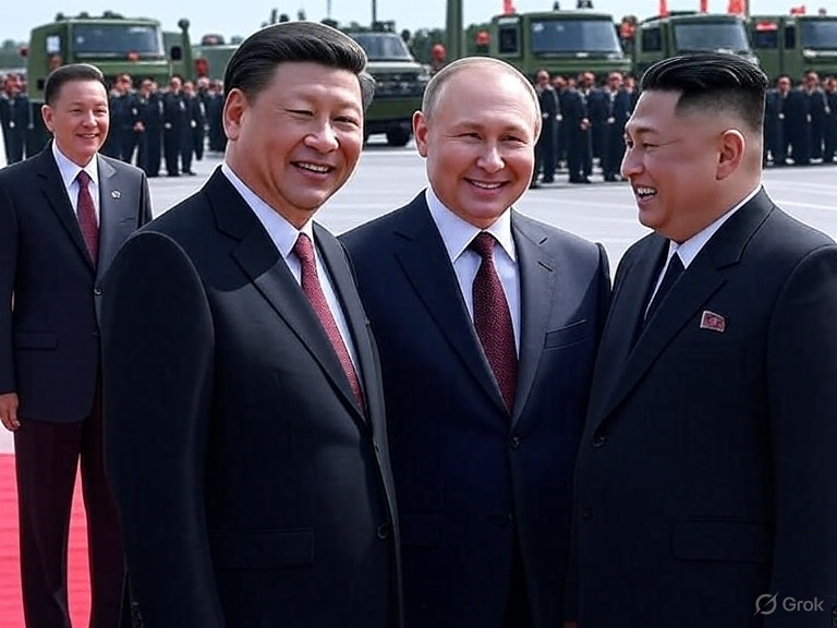 parata della vittoria in cina xi jinping invoca la pace trump attacca cina russia e corea del nord che tramano contro gli stati uniti ma il cremlino minimizza da donald una battuta ironica