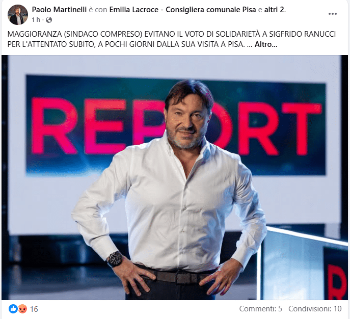 Mozione di solidarietà a Ranucci? No grazie! E l’opposizione abbandona il consiglio comunale di Pisa contro il rifiuto della maggioranza di centrodestra