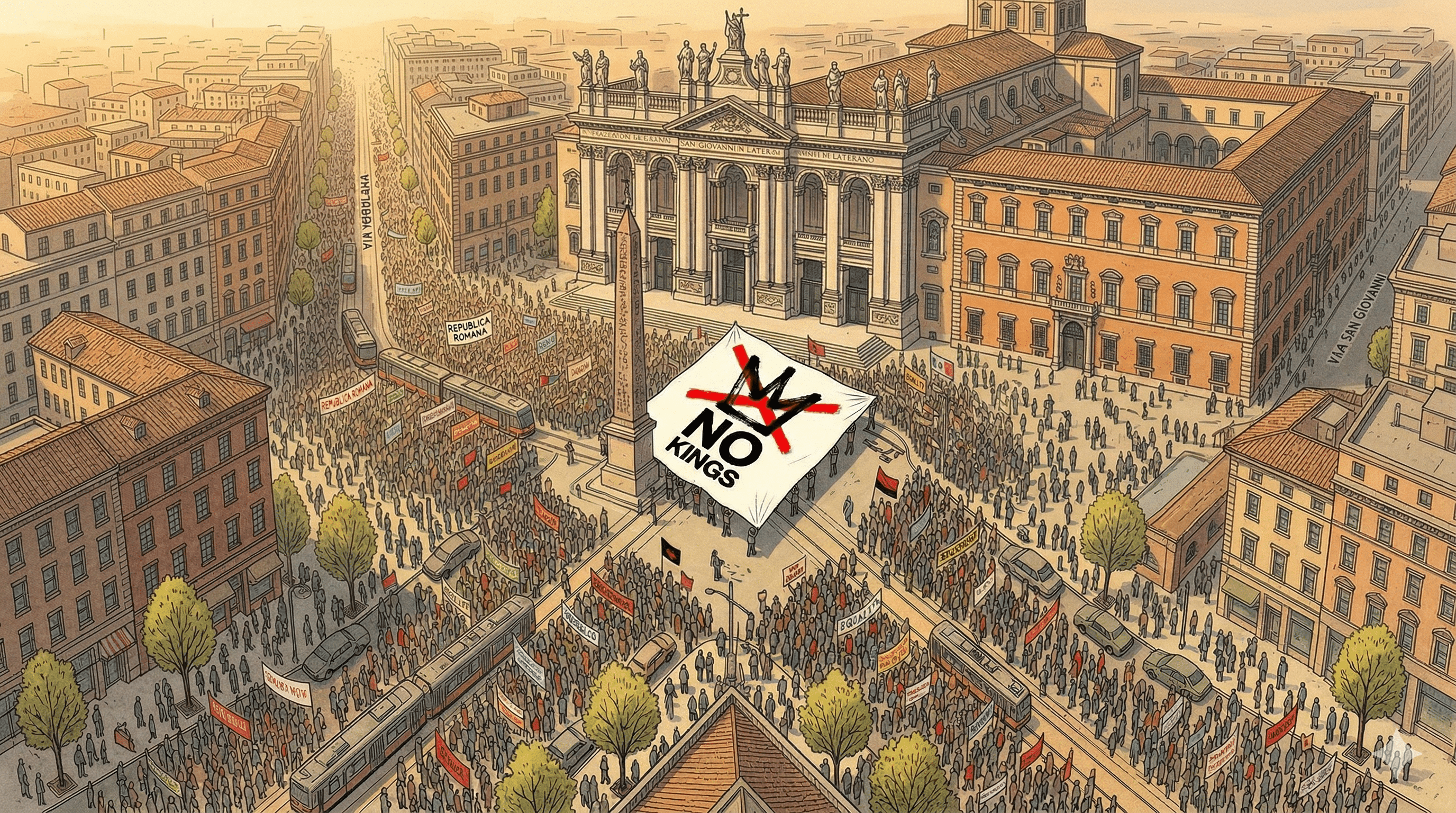 No Kings, a Roma si mobilita l’onda contro l’internazionale della paura